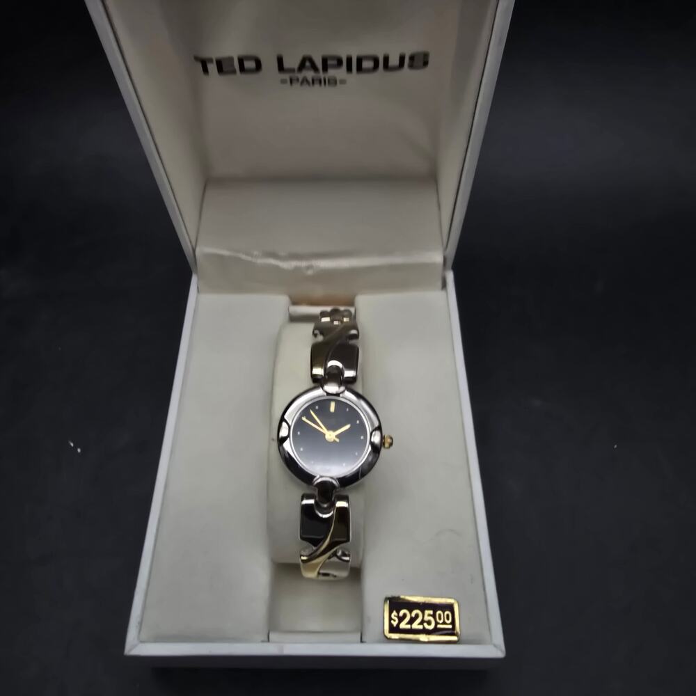 Ted Lapidus Two Tone Women's Quartz Watch In Box 1990 Jewelry WORKS